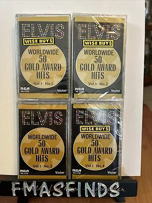 Elvis Presley-ELVIS 50 GOLD AWARD HITS Vol 1-4 Factory Sealed Cassette Tapes RCA • $25