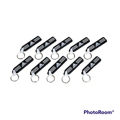 $16.99 • Buy Adidas Keychain Black With White Logo Rubber 3  Metal Ring Lot Of 10