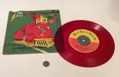 Rare Vintage Little Red Engine Record Guild 45 Rpm With Old Metal Adapter • $6.95