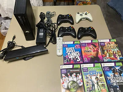 $27 • Buy Microsoft Xbox 360 S 4GB Console Black (1439) Kinect,Games Bundle. Tested Works