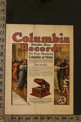 1914 Phonograph Columbia Victor Grafonola Double-disc Record Music Dance Ad Wg42 • $28.95