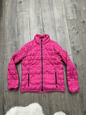 Under Armour Girls Coldgear Infrared Warm Zip Jacket PINK Big Kids Youth LG • $14.99
