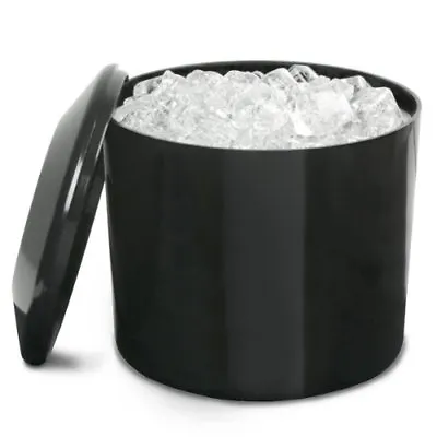 4Ltr Round Insulated Ice Bucket Black  200mm (Ø) X 200mm (H) • £14.99