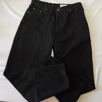 Women's Vintage Eddie Bauer High Rise Straight Leg Black Jeans Size 12 Petite • $12.74