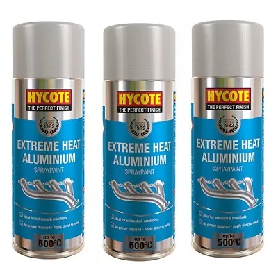 3x Aluminium High Temperature Spray Paint Upto 450°C For Engine Exhaust 400ml • $25.25