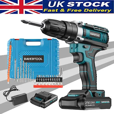 21V Cordless Hammer Drill Set Electric Impact Driver Screwdriver With Battery UK • £22.99