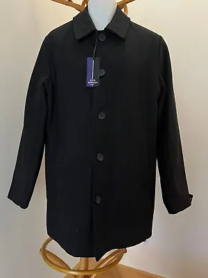 New Men's Paul Berman Finest Wool Blend Black Overcoat • £50