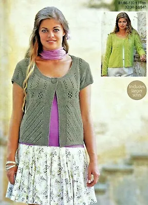 1193 Ladies Dk Cardigan Long/short Sleeves  32-54  Vintage Knitting Pattern Copy • £3.49