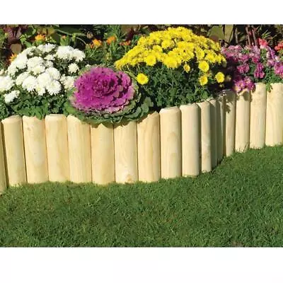 Garden Edging Border 6  Rowlinson Wooden Log Roll 4 Pack • £55.96