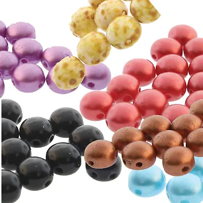 Preciosa Czech Glass Candy Beads 6mm Or 8mm 2-Hole Round Coin Beads U-Pick • $1.99