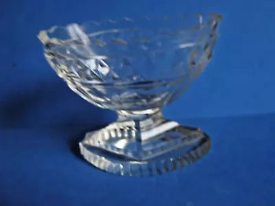 Anglo Irish Style Oval Boat Shaped Glass  Pedestal Master Open Salt Cellar • $19.99