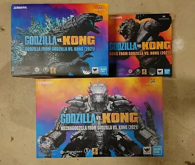 S.H.MonsterArts GODZILLA VS. KONG Godzilla Kong Mechagodzilla Set Of 3 2019 New • $549.99