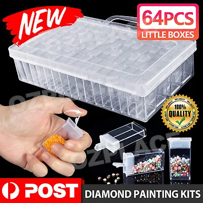 $15.45 • Buy New 64 Grid Diamond Painting Storage Box Art Nail Bead Accessories Case Kit AU