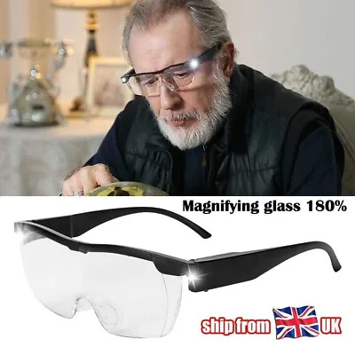 Magnifying Glasses Loupes 180% Magnifier Glasses With Led Light Reading Sewing • £6.88