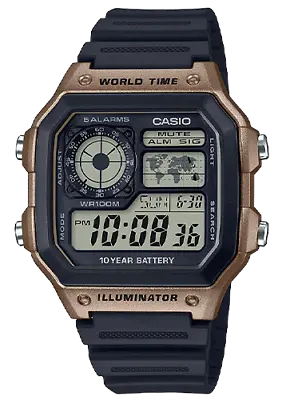 Casio AE1200WH-5AV World Time Watch Chronograph 5 Alarms 10 Year Battery • $24.75