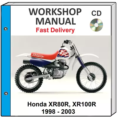 Honda Xr80r Xr100r 1998 1999 2000 2001 2002 2003 Service Repair Shop Manual Cd • $9.99