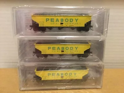 N Scale Bluford Shops Peabody Coal 3-Bay Hopper 3-Pack Set W/ Loads 7683 • $70