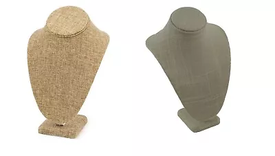 £18.99 • Buy Grey Linen Or Burlap Jewellery Shop Necklace Chain Pendant Display Stand Bust 