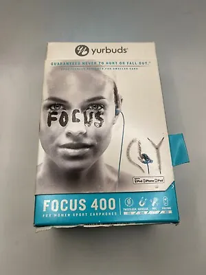 Yurbuds Focus 400 Behind The Ear Sport Wired Earphones - Blue / Grey • $27.95