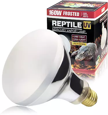 160 Watt UVA+UVB Vapor Heat Lamp Bulb High Intensity Self-Ballasted Heat Baskin • $42.49