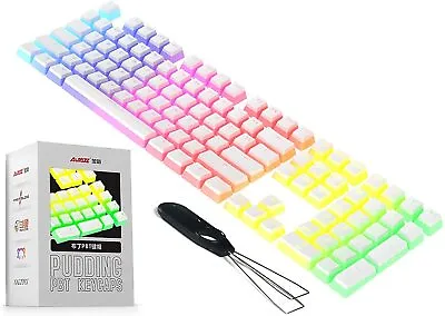 PBT Pudding Keycaps Set 108 Key Backlit DIY Cherry MX Switch Mechanical Keyboard • $26.99