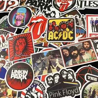 £4.33 • Buy UK 50 Rock Stickers Lot Heavy Metal Punk Band Music Guitar Car Decals Skateboard