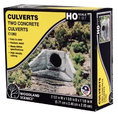 HO Scale Woodland Scenics C1262 Concrete Culvert (2) Pcs • $9.34