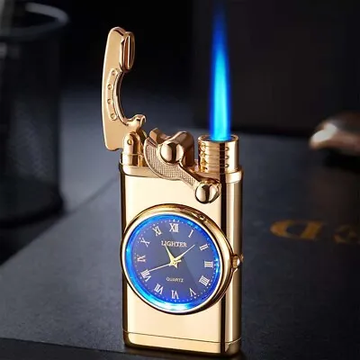 Multifunction Metal Windproof Jet Torch Butane Gas Lighter With Watch Men Gift • $9.99