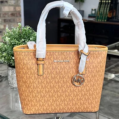 Michael Kors Jet Set Travel XS Carryall Tote MK Logo Crossbody Bag Cider • $79.50