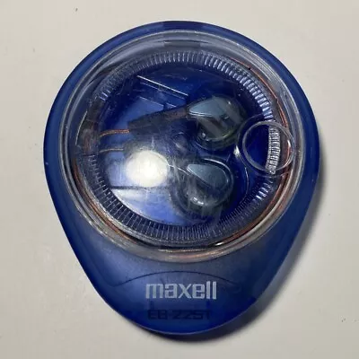 Vintage Maxell EB-225T Earbuds Headphones In Wind Up Case Tested And Work • $14.99