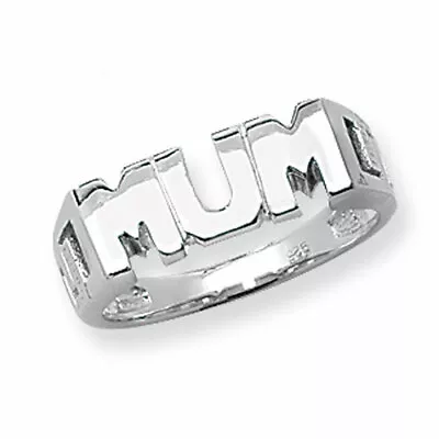 Mum Ring Sterling Silver 925 Hallmarked Size British Made L - U (Mothers Day) • £23.99