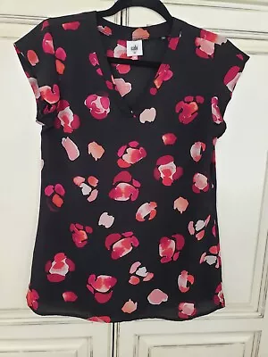 Cabi 5523 Flowers Tip Floral Petals Pink And Black Sz Xs • $13.99