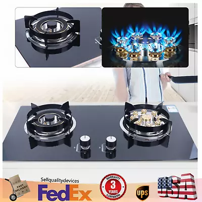 730*410mm Built-in Gas Stove Natural Gas Cooker  Cooktop 2 Burner Kitchen Black • $131.30