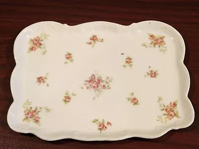 VICTORIA Austria Dresser Vanity Tray Floral ROSES Antique Transfer Delicate  • $28