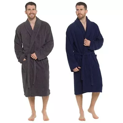 Tom Franks Towelling Bathrobe Mens 100% Cotton Towel Wrap Dressing Gown Robe • £22.99