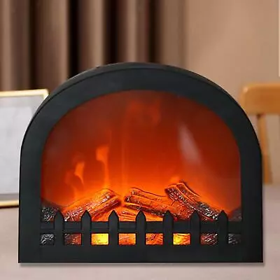 Simulated Fireplace Lanterns Night Lamp Log Flame Effect Tabletop Flickering • $30.61