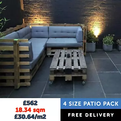 Black Slate Paving Patio Slabs | PATIO / PROJECT PACK | COVERS 18.34M2  • £2.50