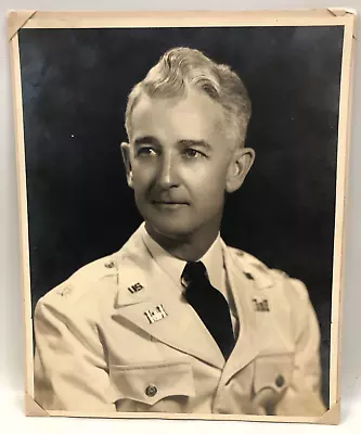 Vintage 1940s Photograph Portrait Distinguished Man Military Uniform WWII • $6.50