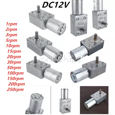 GW370 DC12V Gear Reduction Motor Worm Reversible Torque Geared Motor 5/30/100RPM • $10.01