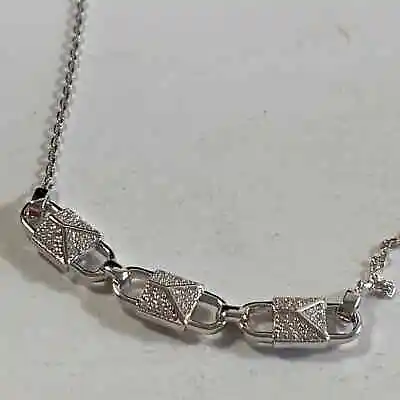 Michael Kors Pave Link Necklace 18  Silver • $50