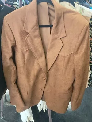 VINTAGE PIONEER WEAR SZ 44 WESTERN COWBOY Brown CORDUROY MEN'S JACKET BLAZER • $54.50