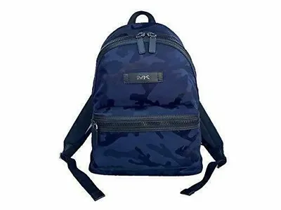 Michael Kors Kent Indigo Nylon Large Backpack Camo Navy Blue 37S0LKNB2U $398 • $114.98