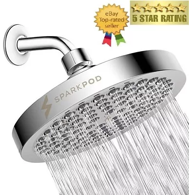 SparkPod 6  Rain Shower Head Luxury Modern Chrome Look High Pressure Rain • $26.50