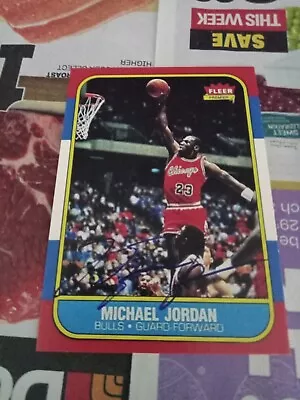 🔥🏀1986-87 Fleer Michael Jordan ROOKIE REPRINT - Facsimilie Auto • $0.73