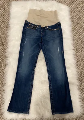 True Religion Studded Distressed Secret Fit Belly Technology Panel Jeans Size 27 • $25