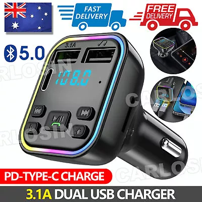 Car Bluetooth Receiver FM Transmitter Adapter MP3 Player Handsfree Wireless DS • $9.95