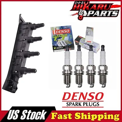 4x DENSO Platinum Spark Plug & 1x Ignition Coil For 1999-2009 Saab 9-5 9-3 L4 • $183.43