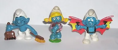 Vintage Lot 1970-80s Smurfs Peyo Schleich Figures PVC Lot Of 3 Smurf Smurfette • $20.99