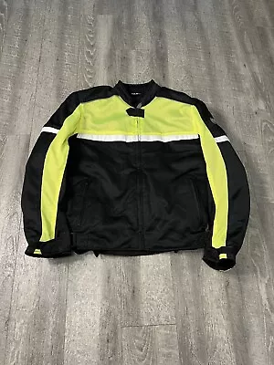 Fulmer Jacket Mens 2XL Mesh Motorcycle Padded Armor Racer Lined Neon Biker Moto • $55