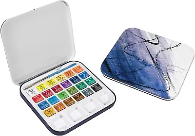 £19.99 • Buy Daler Rowney Aquafine Watercolour Travel Set - 24 Colours In Metal Tin 